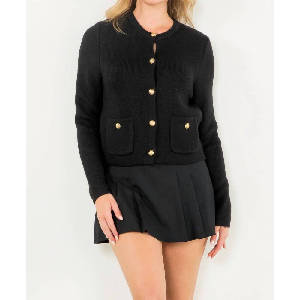 NEW THML london cardigan in black